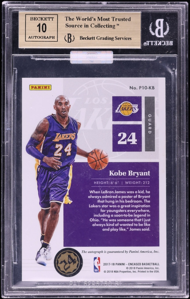 2017 Panini Encased Perfect 10 Green Kobe Bryant AUTO 5/5 #P10KB MBA BGS 9.5 GEM MINT - Photo 2