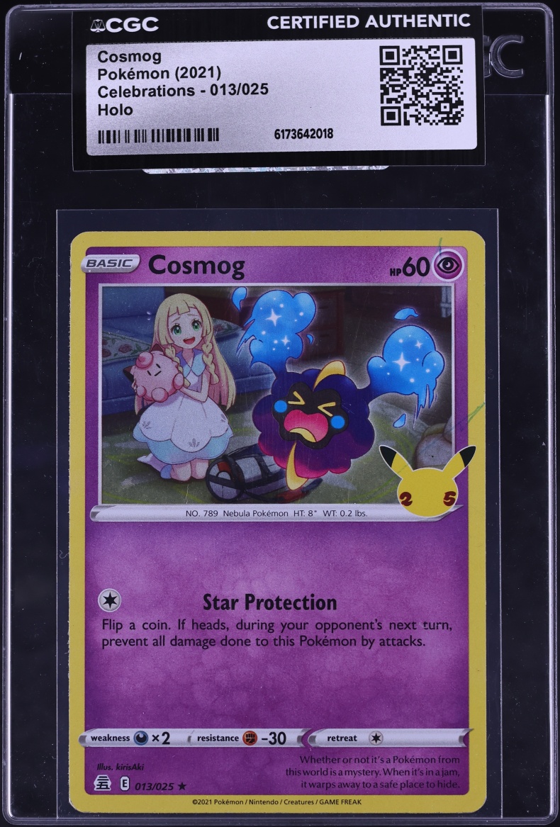 2021 Pokemon Sword & Shield Celebrations Holo Cosmog #13 CGC AUTH