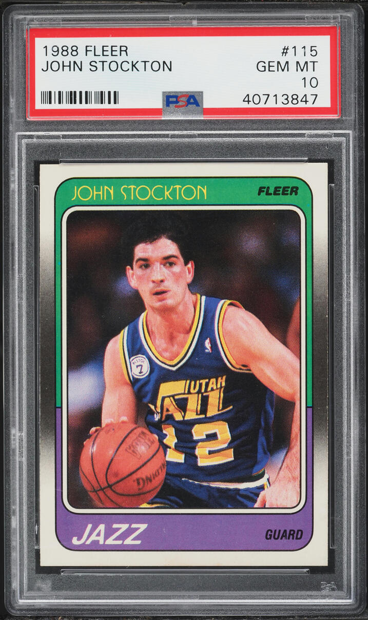 1988 Fleer Basketball John Stockton ROOKIE #115 PSA 10 GEM MINT