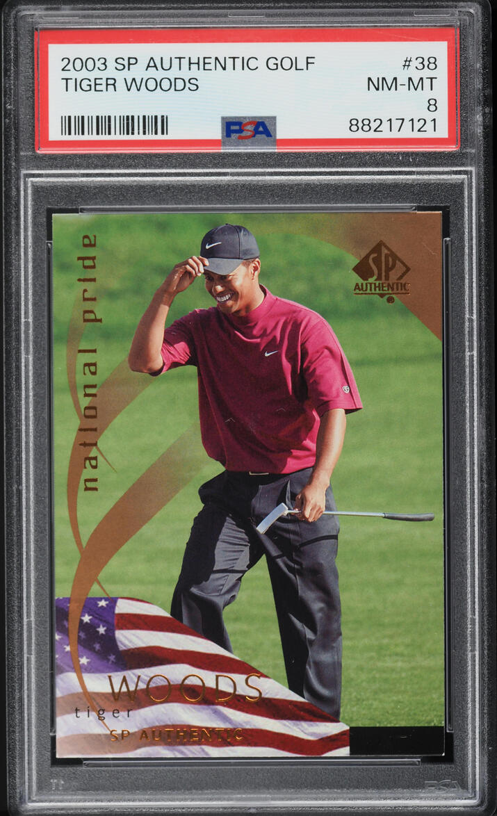 2003 SP Authentic Golf Tiger Woods #38 PSA 8 NM-MT
