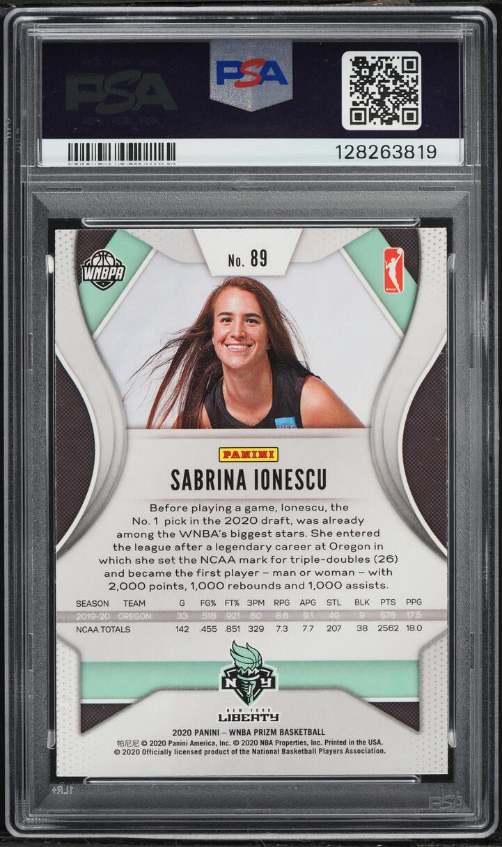 2020 Panini Prizm WNBA Sabrina Ionescu ROOKIE #89 PSA 9 MINT