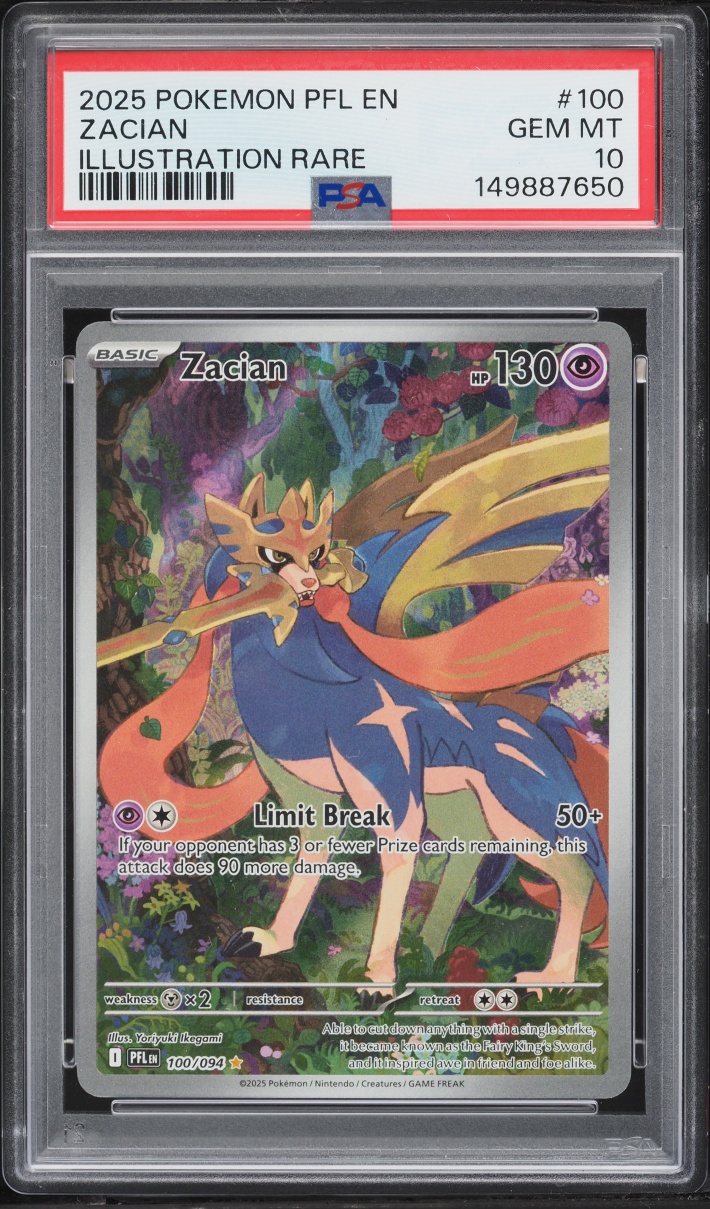 2025 Pokemon Mega Evolution Phantasmal Flames IR Zacian #100 PSA 10 GEM MINT