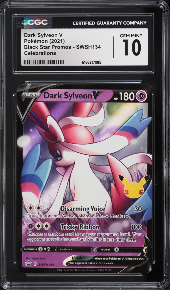 2021 Pokemon Sword & Shield Promo Celebrations Dark Sylveon V #SWSH134 CGC 10 GEM MINT