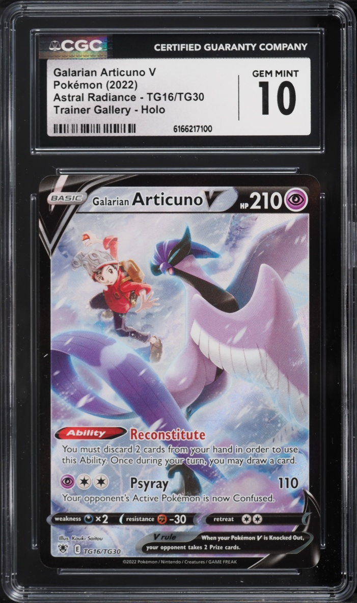 2022 Pokemon Sword & Shield Astral Radiance CHR Galarian Articuno V #TG16 CGC 10 GEM MINT