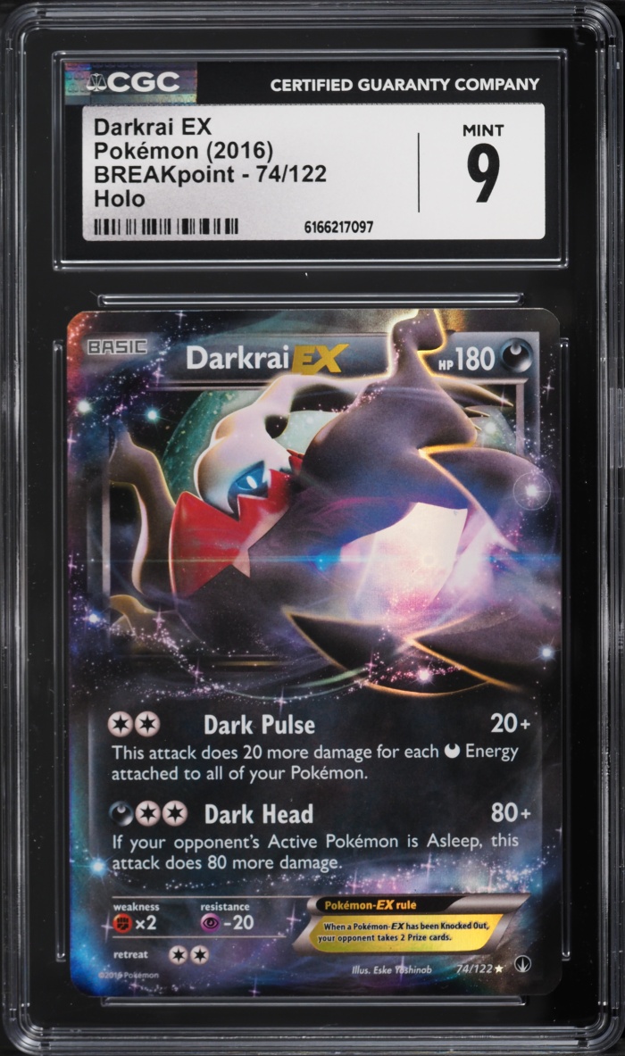2016 Pokemon XY BREAKpoint Holo Darkrai EX #74 CGC 9 MINT