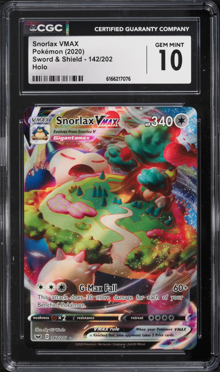2020 Pokemon Sword & Shield Alt Art Snorlax VMAX #142 CGC 10 GEM MINT