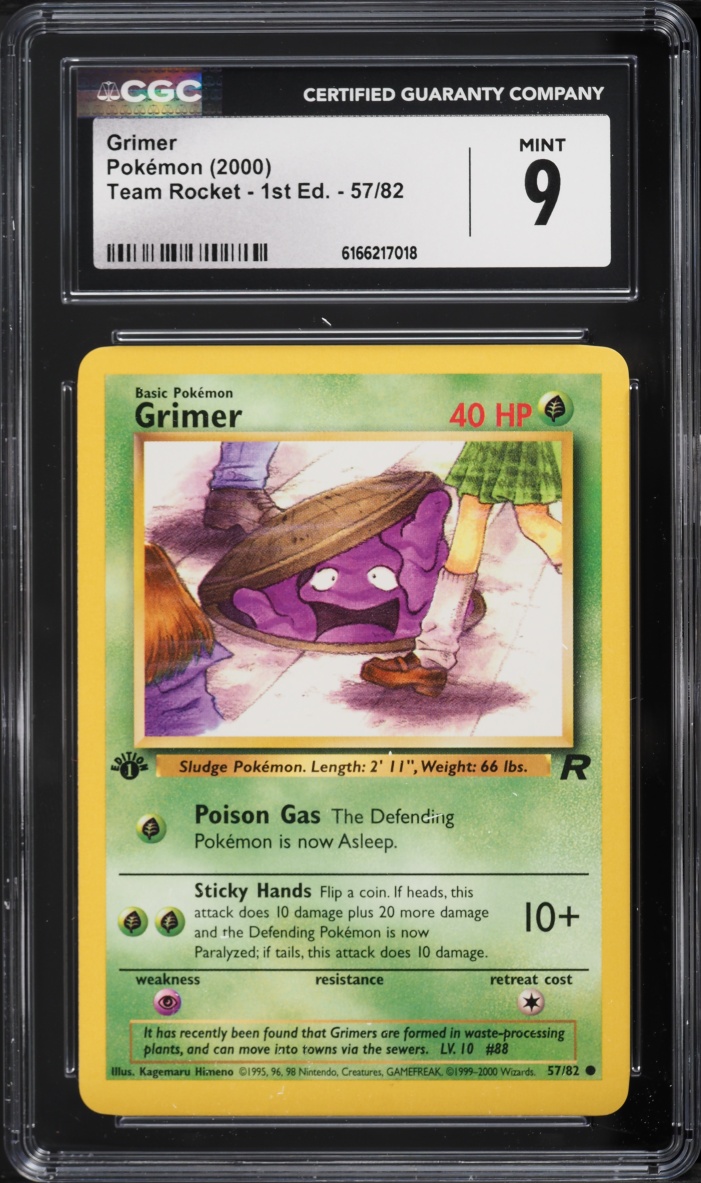 2000 Pokemon Team Rocket 1st Edition Grimer #57 CGC 9 MINT