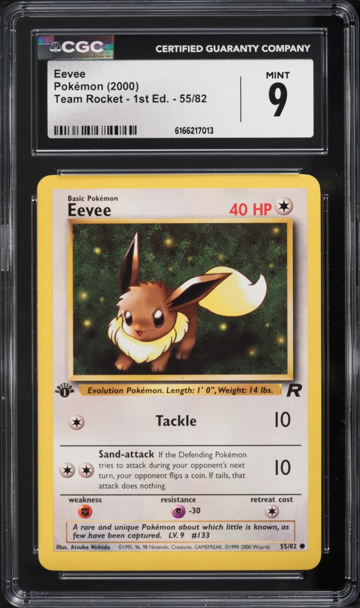 2000 Pokemon Team Rocket 1st Edition Eevee #55 CGC 9 MINT