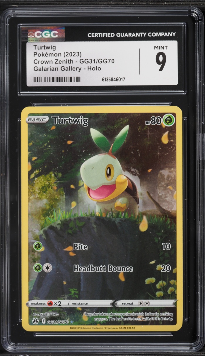 2023 Pokemon Sword & Shield Crown Zenith Full Art Turtwig #GG31 CGC 9 MINT