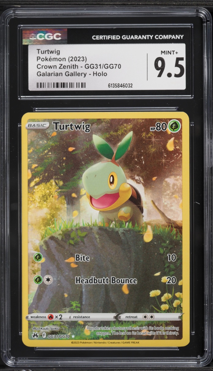 2023 Pokemon Sword & Shield Crown Zenith Full Art Turtwig #GG31 CGC 9.5 MINT+