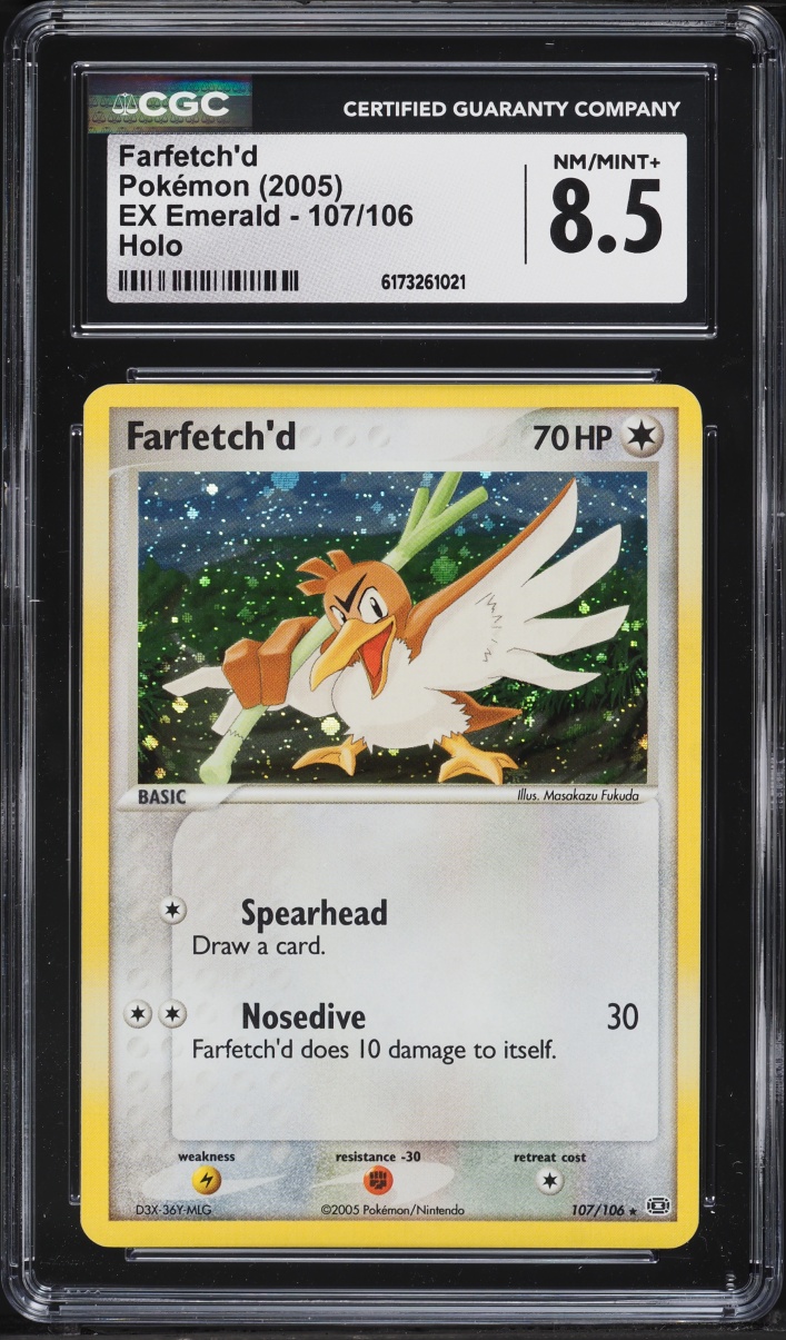 2005 Pokemon EX Emerald Holo Farfetch'd #107 CGC 8.5 NM-MT+