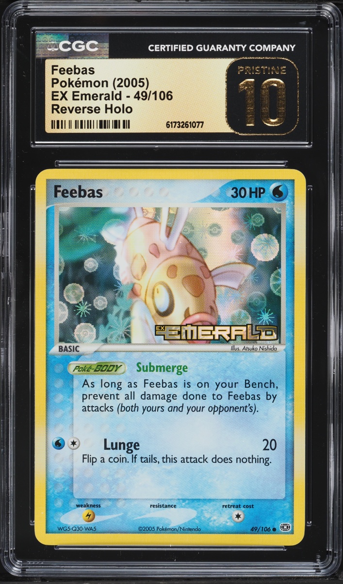 2005 Pokemon EX Emerald Reverse Holo Feebas #49 CGC 10 PRISTINE