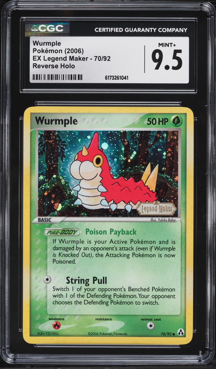 2006 Pokemon EX Legend Maker Reverse Holo Wurmple #70 CGC 9.5 MINT+