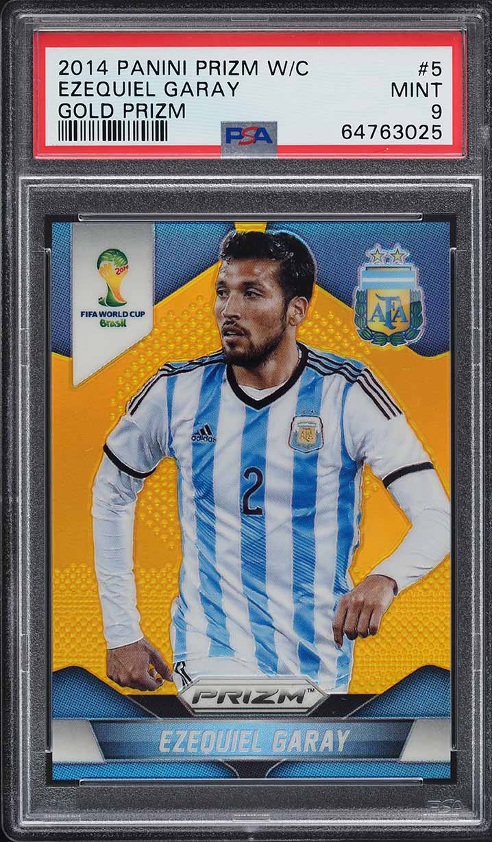2014 Panini Prizm World Cup Gold Ezequiel Garay /10 #5 PSA 9 MINT