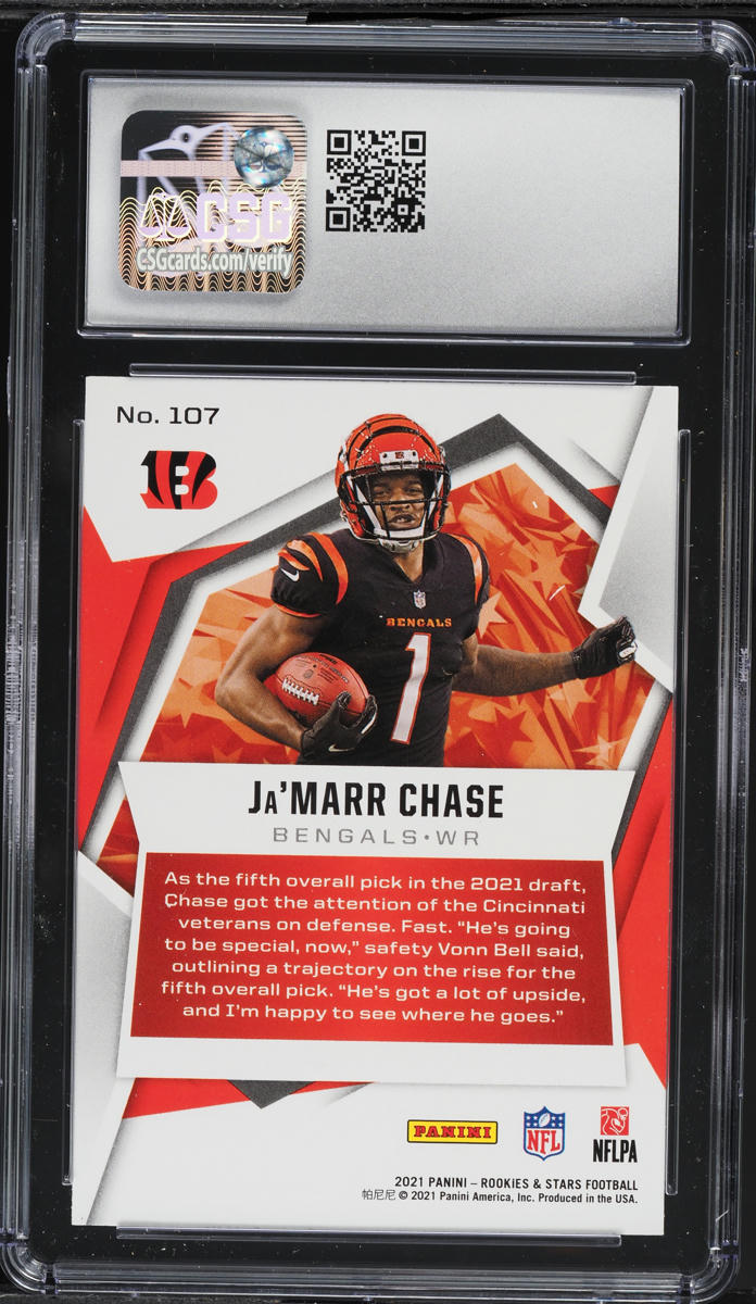 2021 Panini Rookies & Stars Ja'Marr Chase ROOKIE #107 CSG 9.5 MINT+