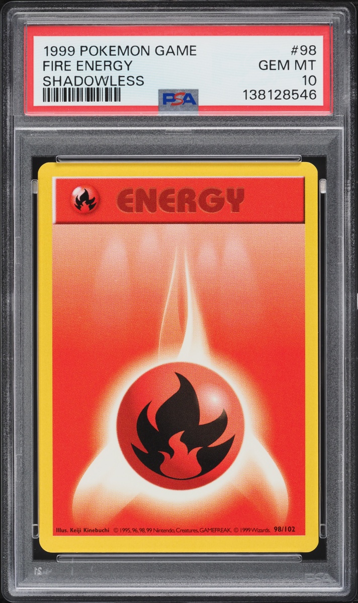 1999 Pokemon Base Set Shadowless Fire Energy #98 PSA 10 GEM MINT