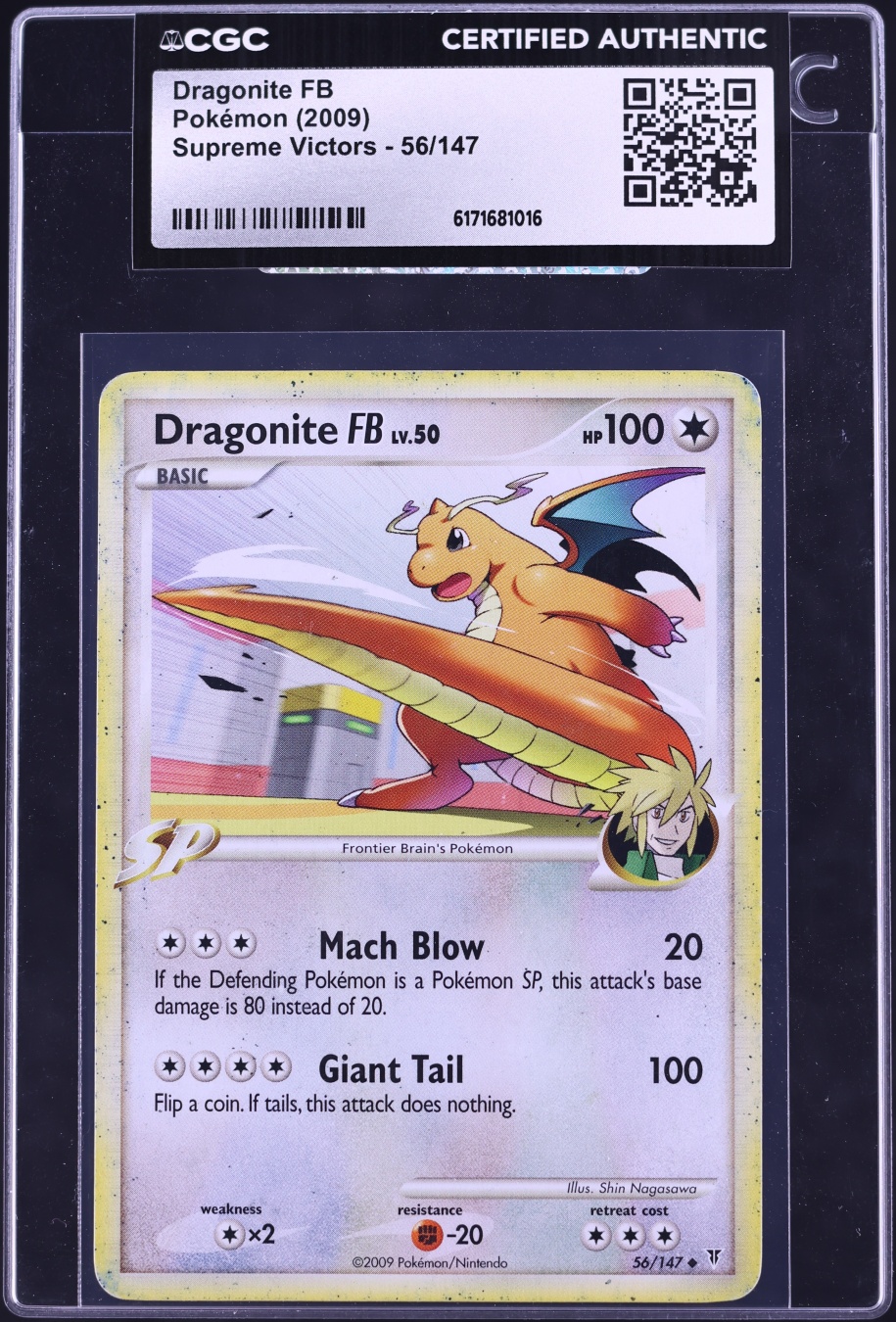 2009 Pokemon Platinum Supreme Victors Dragonite FB #56 CGC AUTH