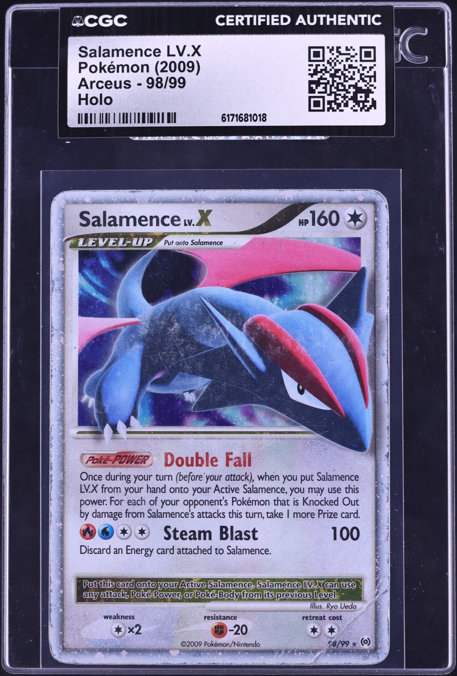 2009 Pokemon Platinum Arceus Holo Salamence LV.X #98 CGC AUTH