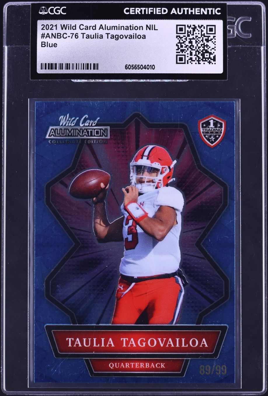 2021 Wild Card Alumination NIL Blue Taulia Tagovailoa ROOKIE /99 #ANBC-76 CGC AUTH