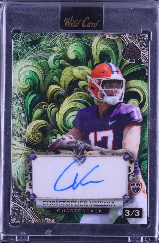 2024 Wild Card 7 Fire Scrolls Spades Green Rainbow Christopher Vizzina ROOKIE AUTO 3/3 CGC AUTH