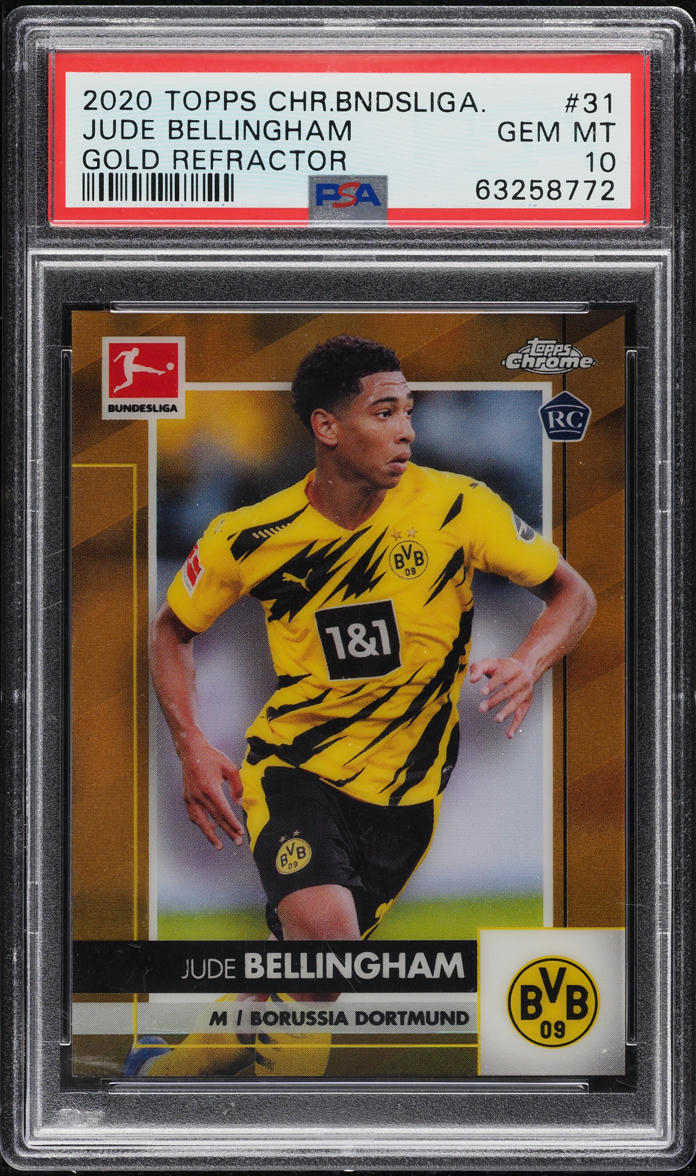 2020 Topps Chrome Bundesliga Gold Refractor Jude Bellingham RC /50 #31 PSA 10