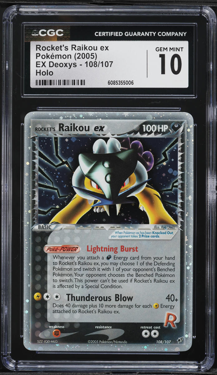 2005 Pokemon EX Deoxys Holo Rocket's Raikou ex #108 CGC 10 GEM MINT