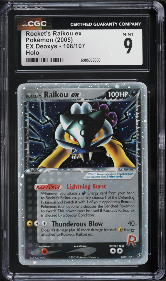 2005 Pokemon EX Deoxys Holo Rocket's Raikou ex #108 CGC 9 MINT