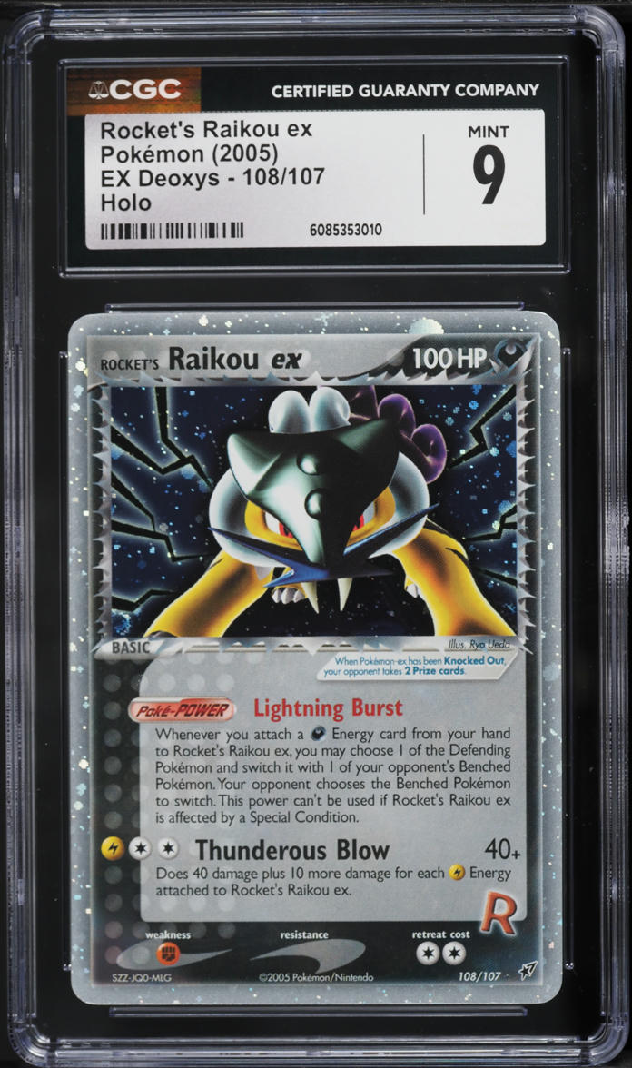 2005 Pokemon EX Deoxys Holo Rocket's Raikou ex #108 CGC 9 MINT