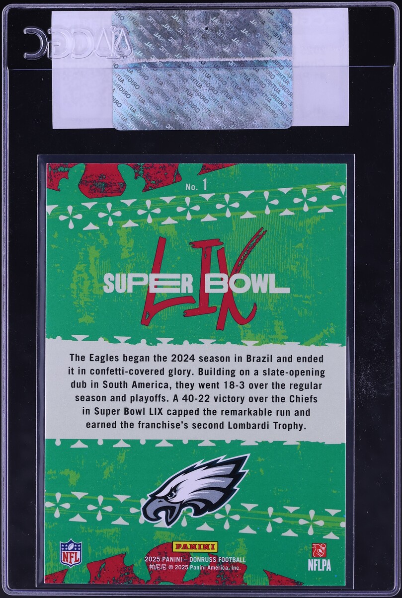 2025 Donruss Super Bowl LIX Champions Philadelphia Eagles #1 CGC AUTH