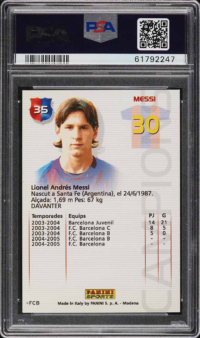 2004 Panini Sports Mega Cracks Barca Campio Lionel Messi ROOKIE #35 PSA 5 EX