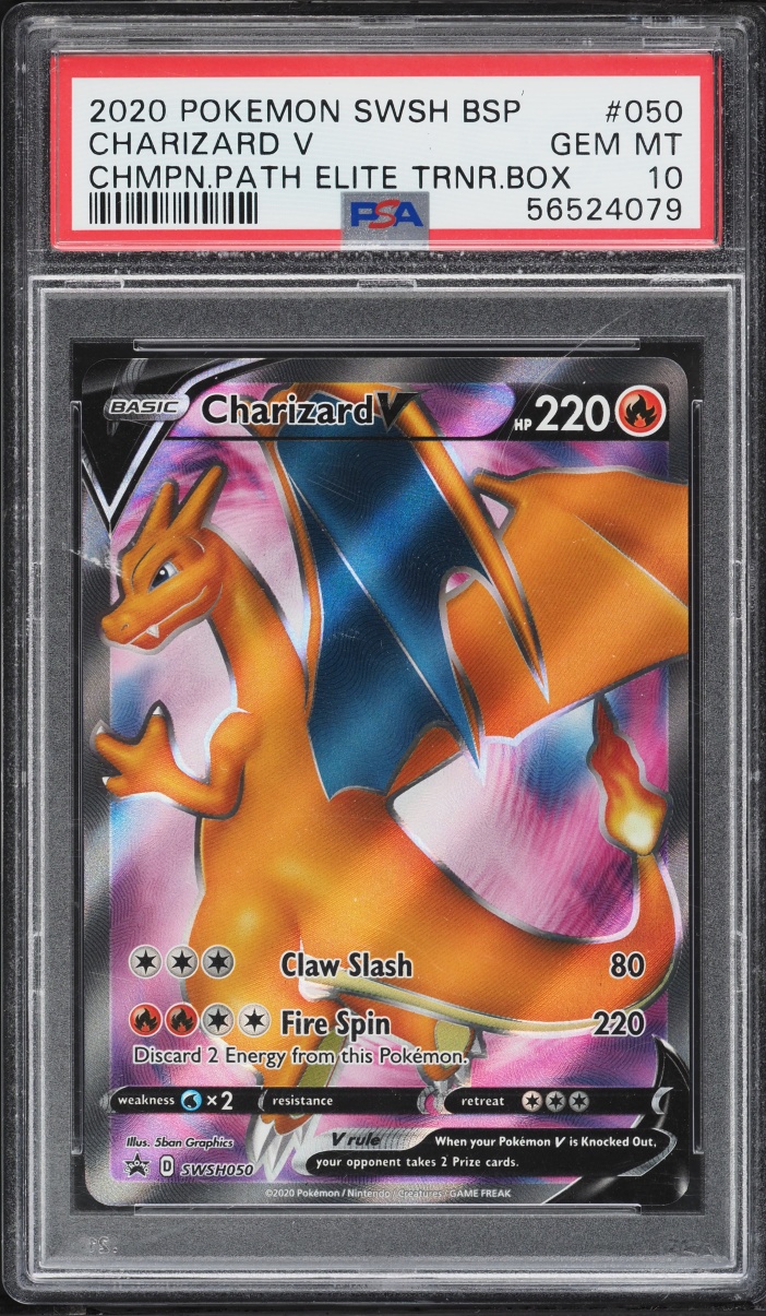 2020 Pokemon Sword & Shield Promo Champion's Path ETB Full Art Charizard V #50 PSA 10 GEM MINT