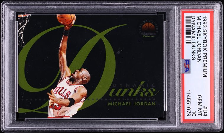 1993 Skybox Premium Dynamic Dunks Michael Jordan #D4 PSA 10 GEM MINT