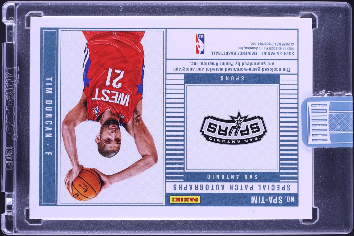 2024 Panini Eminence Special Platinum Tim Duncan LOGOMAN TAG PATCH AUTO 1/1 #SPA-TIM