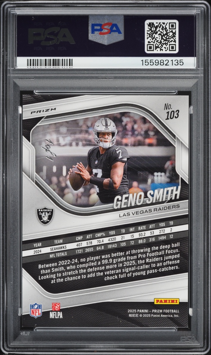 2025 Panini Prizm Nebula Choice Geno Smith 1/1 #103 PSA 10 GEM MINT