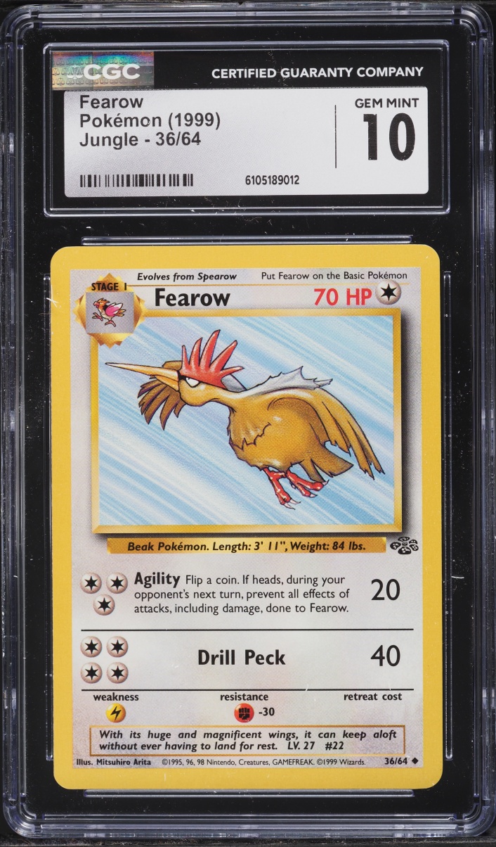 1999 Pokemon Jungle Fearow #36 CGC 10 GEM MINT