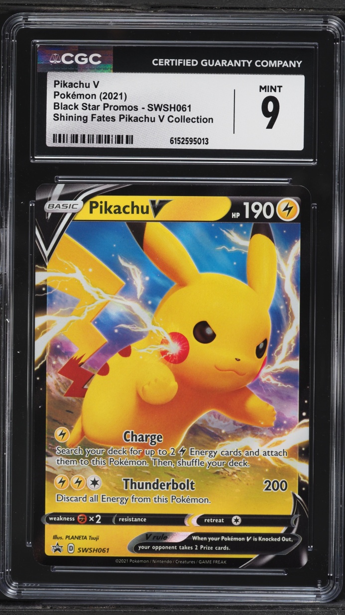 2021 Pokemon Sword & Shield Promo Shining Fates Collection Pikachu V #SWSH061 CGC 9 MINT