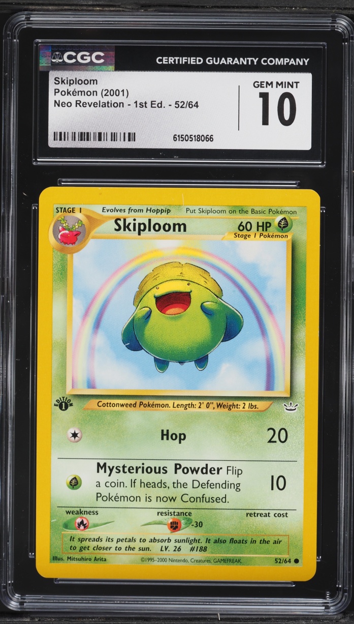 2001 Pokemon Neo Revelation 1st Edition Skiploom #52 CGC 10 GEM MINT