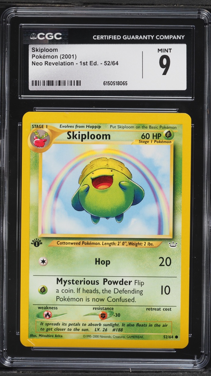 2001 Pokemon Neo Revelation 1st Edition Skiploom #52 CGC 9 MINT