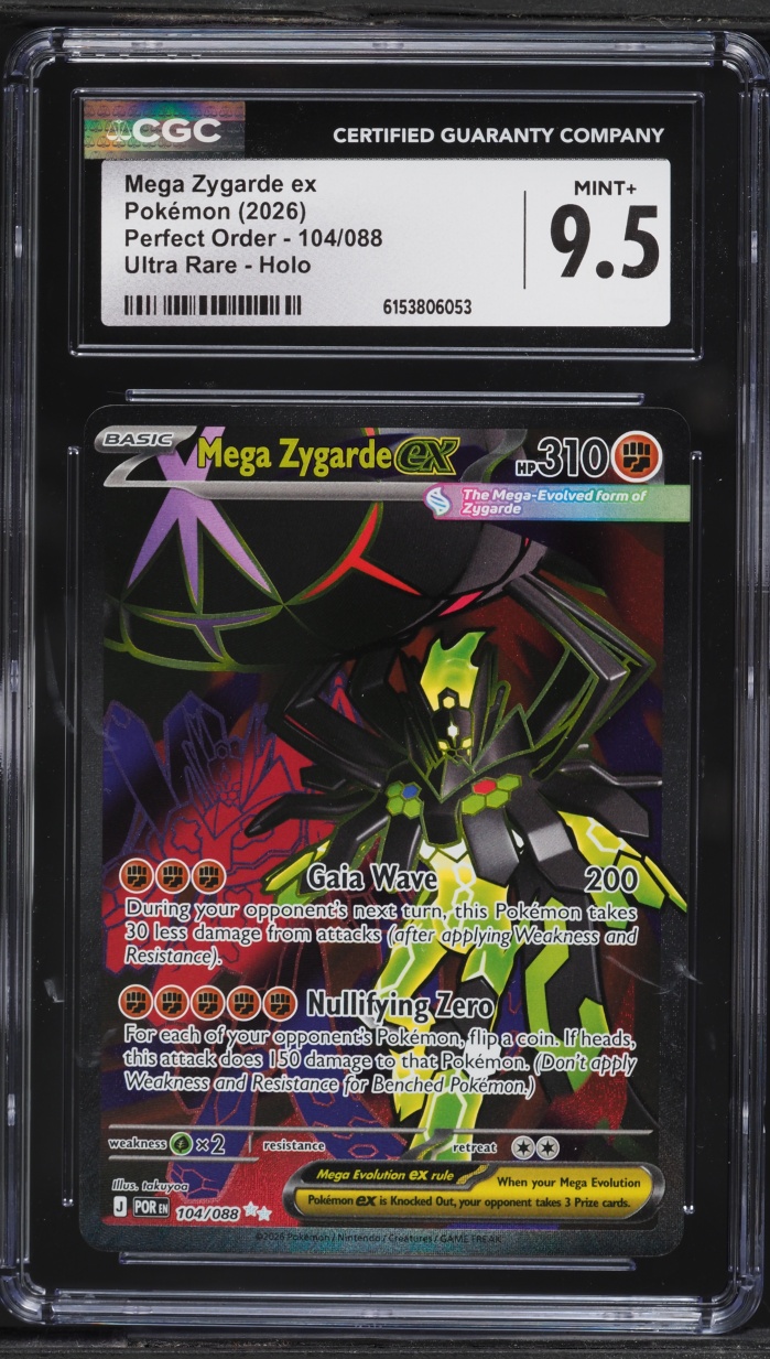2026 Pokemon Mega Evolution Perfect Order Full Art Mega Zygarde ex #104 CGC 9.5 MINT+
