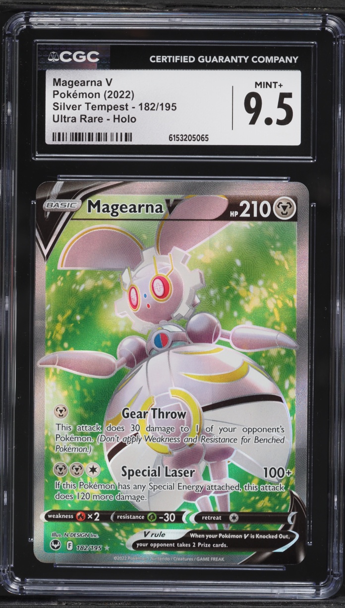 2022 Pokemon Sword & Shield Silver Tempest Full Art Magearna V #182 CGC 9.5 MINT+