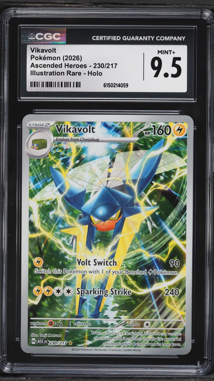 2026 Pokemon Mega Evolution Ascended Heroes IR Vikavolt #230 CGC 9.5 MINT+