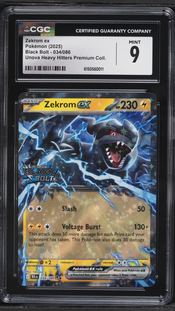 2025 Pokemon Scarlet & Violet Black Bolt Unova Heavy Hitters Premium Zekrom ex #34 CGC 9 MINT