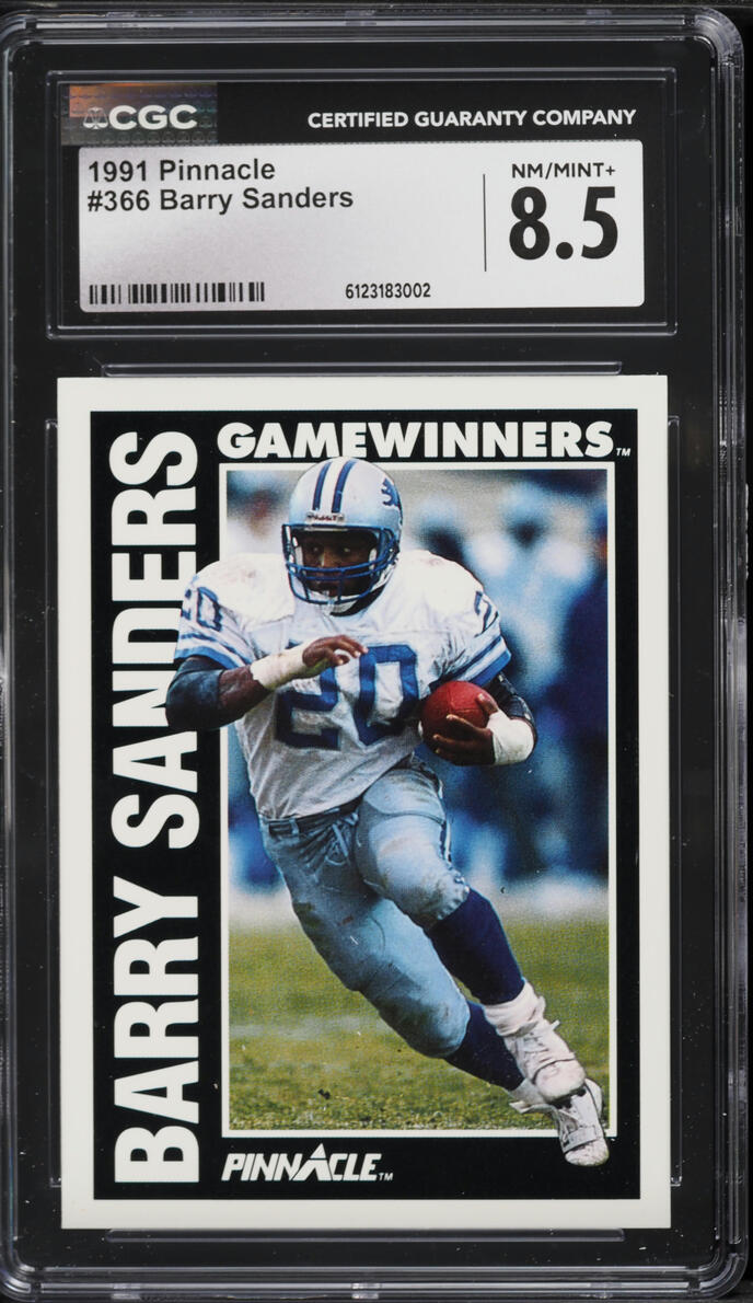 1991 Pinnacle Football Barry Sanders #366 CGC 8.5 NM-MT+