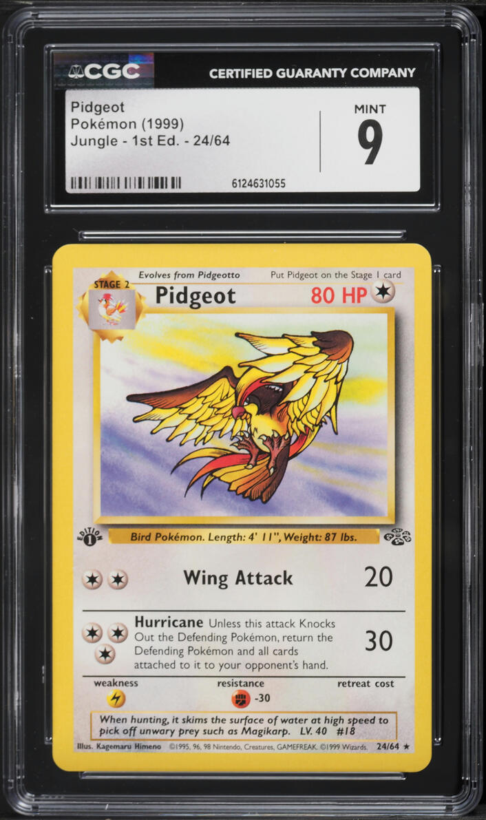 1999 Pokemon Jungle 1st Edition Pidgeot #24 CGC 9 MINT