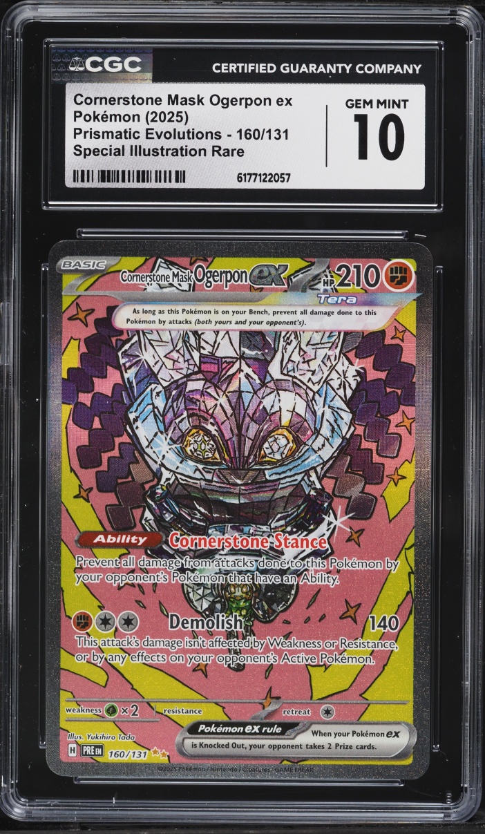 2025 Pokemon SV Prismatic Evolutions SIR Cornerstone Mask Ogerpon Ex #160 CGC 10 GEM MINT