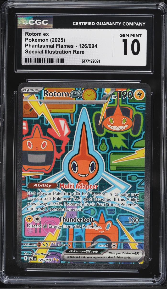 2025 Pokemon Mega Evolution Phantasmal Flames SIR Rotom Ex #126 CGC 10 GEM MINT
