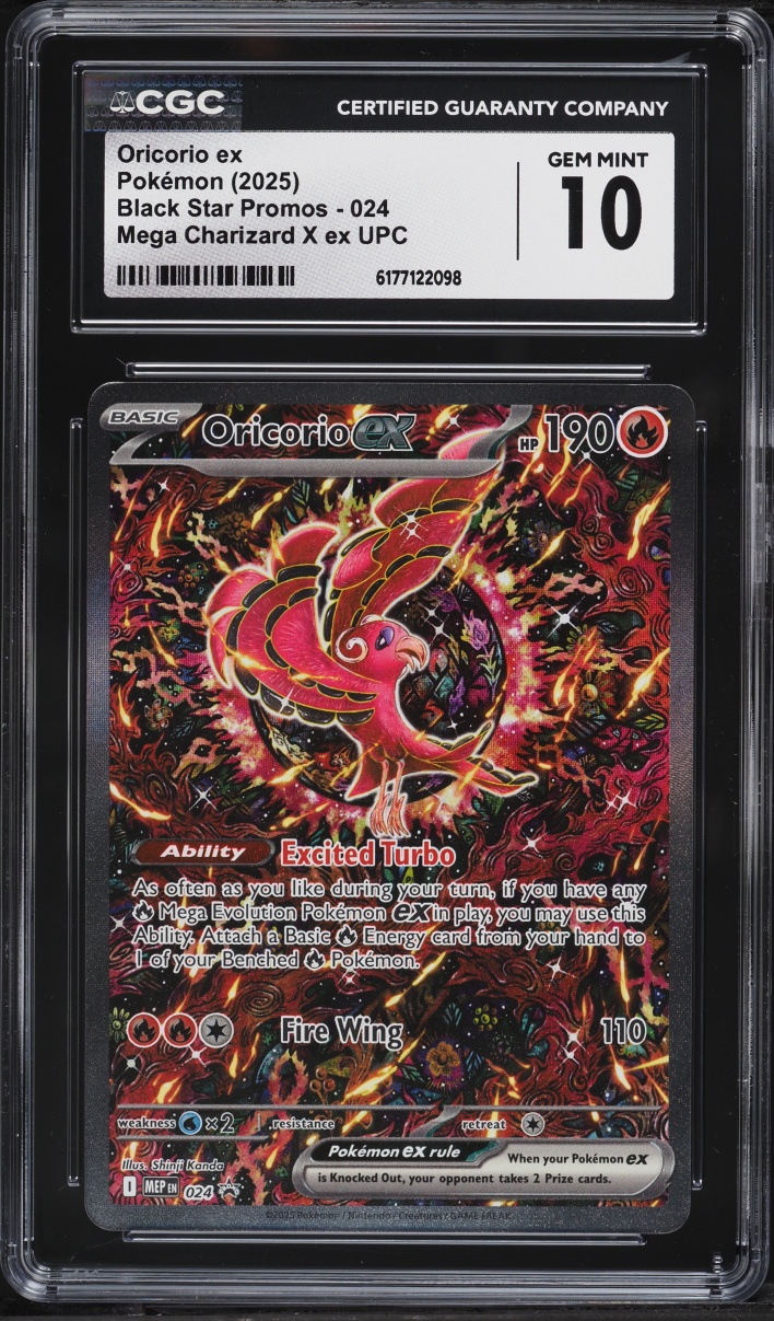 2025 Pokemon Mega Evolution Promo UPC Full Art Oricorio Ex #24 CGC 10 GEM MINT