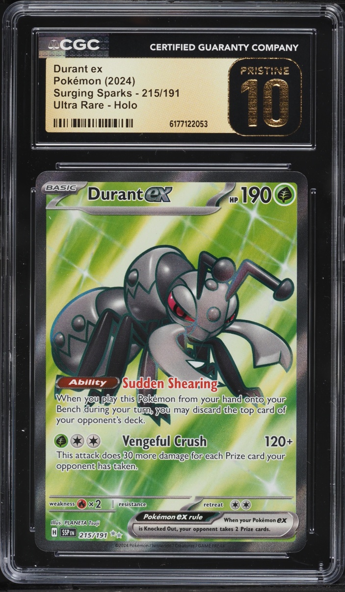 2024 Pokemon Scarlet & Violet Surging Sparks Full Art Durant Ex #215 CGC 10 PRISTINE