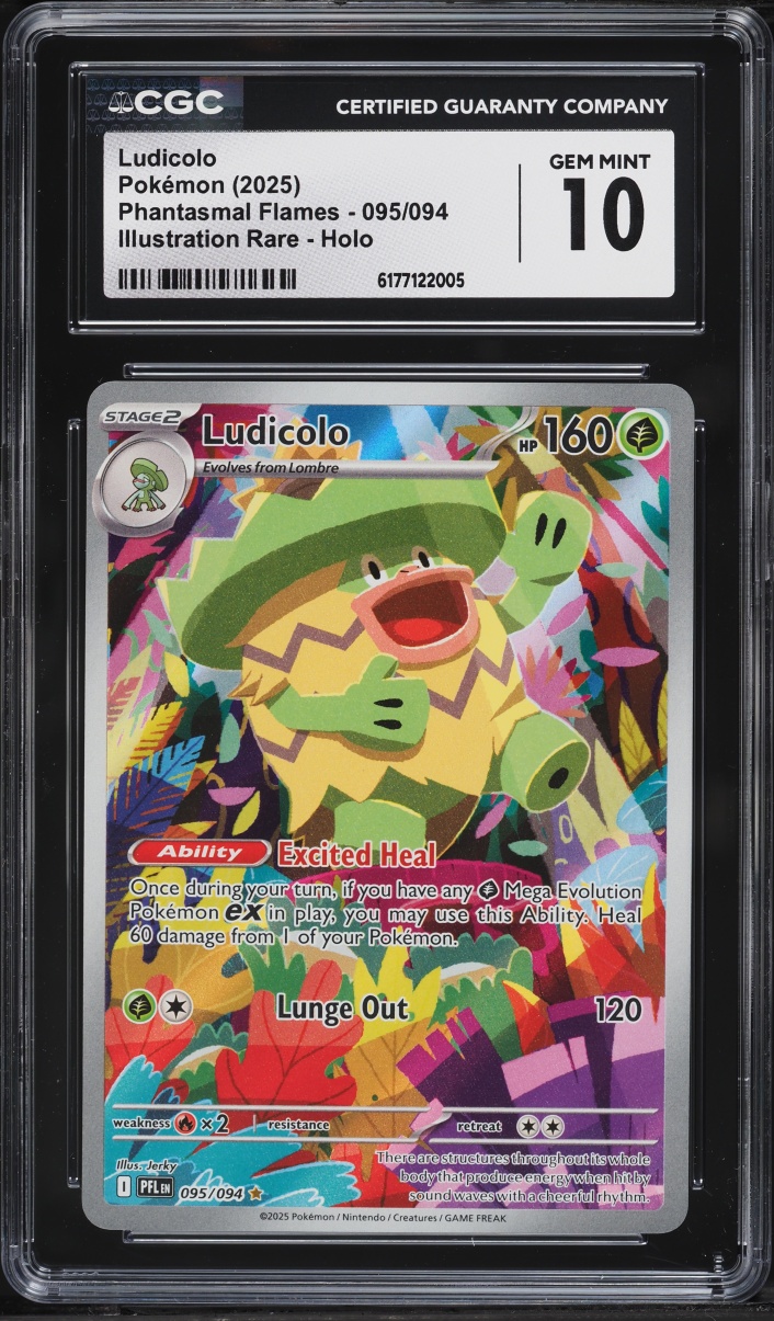 2025 Pokemon Mega Evolution Phantasmal Flames IR Ludicolo #95 CGC 10 GEM MINT