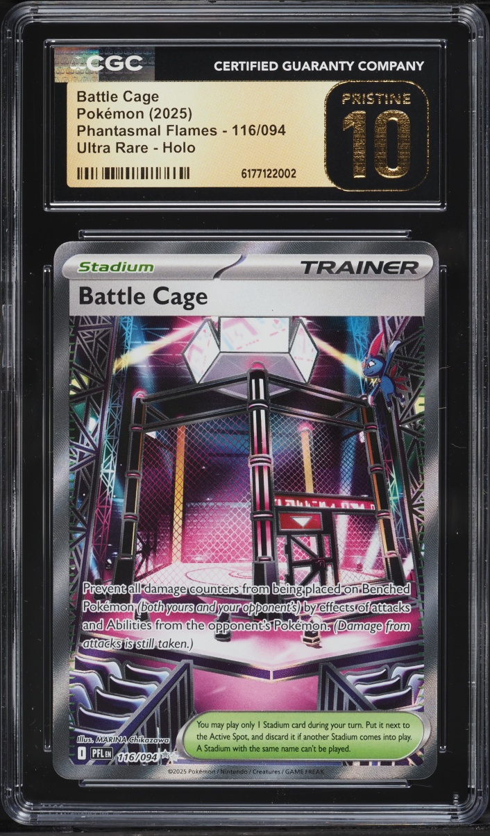 2025 Pokemon Mega Evolution Phantasmal Flames Full Art Battle Cage #116 CGC 10 PRISTINE